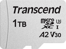 Transcend TS1TUSD300S-A microSD-kaart Retail 1 TB UHS-I, Class 10, v30 Video Speed Class, A1 Application Performance Cl