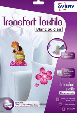 transferfolie Avery t-shirt A4 transparant doos a 8 vel