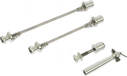 Tranzx Quick Release Voor/achternaaf + Zadelpen Zilver