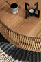 Trapezium salontafel - 80x80x38 - Naturel - Rotan/teak
