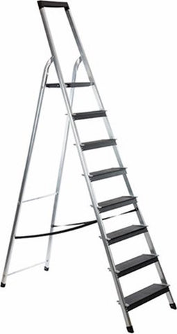 TRAPLADDER ALUMINIUM 8 TREDEN BREDE TREDEN