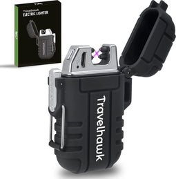 Travelhawk Elektrische Oplaadbare Aansteker - Duurzame Plasma Aansteker - Aanstekers - Elektrische Aansteker - Zwart