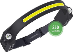 Travelhawk Hoofdlamp - Hoofdlamp LED oplaadbaar - Hoofdlampen - Hoofdlamp Oplaadbaar - reedstraler 230° met Bewegingssensor Koplamp - 350 lumen - 150 meter bereik - Verstelbaar