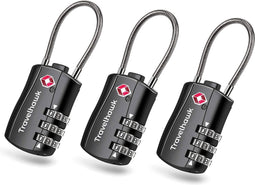 Travelhawk Kofferslot - TSA Reisslot - Cijferslot - Cijferslot Hangslot - 3 Cijferig - 3 Stuks - Zwart