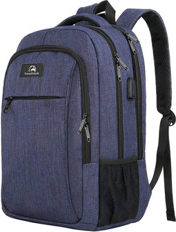 Travelhawk Rugzak - 36L- 15.6 inch - Blauw - Laptop Rugzak - Heren & Dames - Waterafstotend - Met USB Oplaadpoort