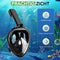 Travelhawk Snorkelmasker - Volwassenen L/XL - Snorkelset Zwart - Full Face Duikmasker - Duikbril met Snorkel - Snorkelen en duiken