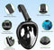 Travelhawk Snorkelmasker - Volwassenen L/XL - Snorkelset Zwart - Full Face Duikmasker - Duikbril met Snorkel - Snorkelen en duiken