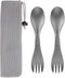 Travelhawk Spork - Campingbestek van titanium - Vork, mes en lepel in één - Bestek voor onderweg en op reis - Lichtgewicht - 2 Stuks - Inclusief Draagzak