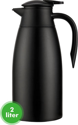 Travelhawk Thermoskan - 2 Liter - Isoleerkan - Zwart - Koffie - Thee - Voor warme en koude dranken