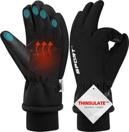 Travelhawk Touchscreen Handschoenen - Extra Warm - Spatwaterdichte Handschoenen Heren - Handschoenen Dames - Handschoenen Winter - Scooter/Fiets - Zwart - L/XL