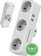 Travelhawk Verdeelstekker 3 Voudig - Stopcontact Splitter - 2 USB Poorten - Wit