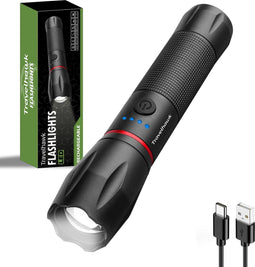 Travelhawk Zaklamp Oplaadbaar - Zaklamp Led Oplaadbaar - Militaire Zaklamp - 1000 Lumen - Waterproof - Inclusief USB-C kabel - 1 stuks