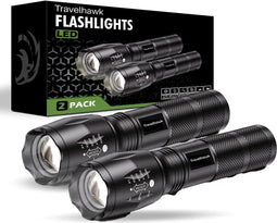 Travelhawk Zaklamp - Zaklamp Led - Zaklamp Militaire - 1000 Lumen - Waterproof - 2 stuks