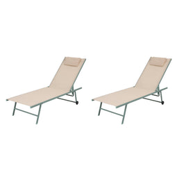 Travis Ligbed - Groen-Beige - SET VAN 2