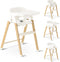 Deryan Luxe Kinderstoel - Meegroei kinderstoel - Inklapbaar - Wit/Houtlook