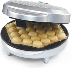 Treb 99361 - Bubbel wafelmaker met indicatielampje en anti-aanbaklaag - Zilver