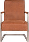 Trend Living Quin Fauteuil - Bruin - Microfiber - Vintage Onderstel
