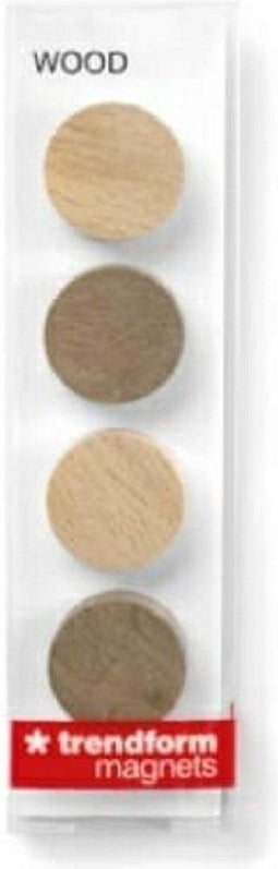 Trendform Magneten hout rond set van 4