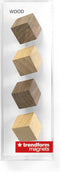 Trendform Magnetisch Houten Kubus - set van 4 verschillende