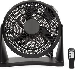 Trendy Design Ventilator | Staande- Wandventilator | Volledig koper gewikkeld |30 cm |45 Watt | Zwart | met afstandbediening en uitschakel timer