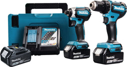 Makita DLX2289T3J combiset met 3 accu's 5.0AH en snellader.