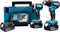 Makita DLX2289T3J combiset met 3 accu's 5.0AH en snellader.