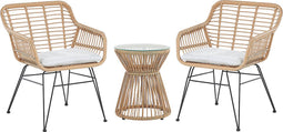 TRESTINA - Bistroset voor 2 - Natuurlijk - PE rotan
