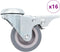 vidaXL - 16 - st - Zwenkwielen - met - boutgaten - 50 - mm