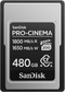 SanDisk PRO-CINEMA CFexpress Type A - 480GB - 1.800MB/s lezen 1.650MB/s schrijven