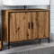 vidaXL - Wastafelkast - 80x30x60 - cm - bewerkt - hout - artisanaal - eikenkleurig