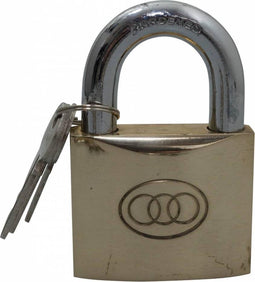 Tri-circle Hangslot 3 Sleutels 38 Mm Messing/staal Zilver/goud