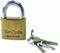 Tri-circle Hangslot 3 Sleutels 38 Mm Messing/staal Zilver/goud