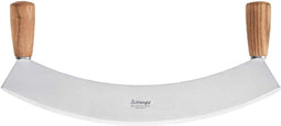 Triangle Halvemaan Wiegemes - Essenhouten Heft - RVS Lemmet - 36 cm - Handgeslepen
