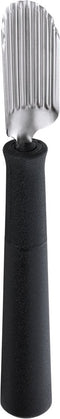 Triangle Kerf- en Decoreermesje - Fijne Geribbelde Snede - 14 cm - RVS - Zwart