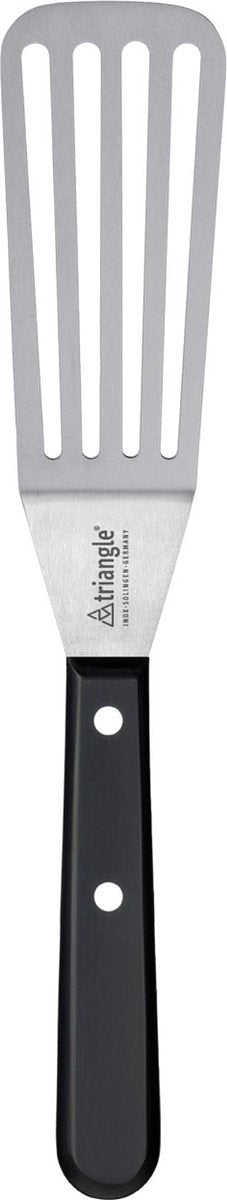 Triangle Paletmes met Knik en Gleuven - RVS, Ergonomisch Zwart Heft