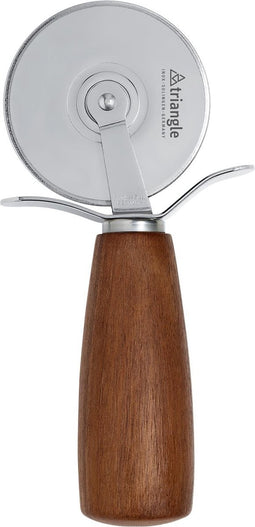 Triangle Pizzasnijder van RVS en Walnotenhout - Ø 6 cm - Ambacht uit Solingen
