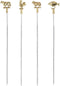 Triangle Professionele Grillspiezen Set - RVS & Messing - 42 cm - Dierenmotieven - 4 Stuks