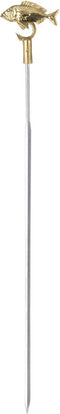 Triangle Professionele Grillspiezen Set - RVS & Messing - 42 cm - Dierenmotieven - 4 Stuks