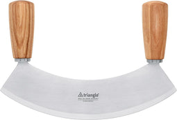 Triangle Soul Wiegemes - Halvemaan Design - Essenhouten Heft - RVS 23 cm