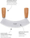 Triangle Soul Wiegemes - Halvemaan Design - Essenhouten Heft - RVS 23 cm