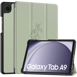 Trifold Design Bookcase voor de Samsung Galaxy Tab A9 - Floral Green