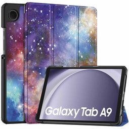 Trifold Design Bookcase voor de Samsung Galaxy Tab A9 - Space