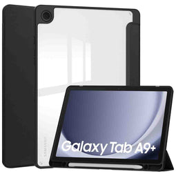 Trifold Hardcase Bookcase voor de Samsung Galaxy Tab A9 Plus - Zwart