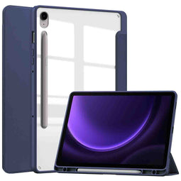 Trifold Hardcase Bookcase voor de Samsung Tab S9 FE / Tab S9 - Donkerblauw