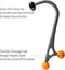 Triggerpoint Massage Apparaat - Accessoire AcuCurve Cane - Grijs / Oranje - 40 x 18 cm - Spiermassage - Pilates - Yoga - Fitness