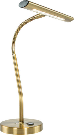 TRIO CURTIS - Tafellamp - Oud messing - incl. 1x SMD 4 W - 4-stappen TOUCH - Flexibel - Pianolamp