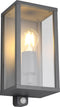 TRIO GARONNE - Wandlamp - Antraciet - excl. 1x E27 7W - Bewegingssensor - Buitenverlichting - IP44