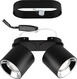 TRIO GUAYANA Plafondspot - Zwart mat - Geschikt voor opbouw en inbouw