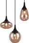 TRIO LUMINA - Hanglamp - Zwart - excl. 6x E14 40W - Aanpasbaar in hoogte - Amber glas