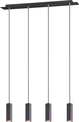 TRIO MARLEY - Hanglamp - Zwart mat - excl. 4x GU10 3W - Aanpasbaar in de hoogte